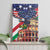 Italian American Heritage Month Canvas Wall Art USA Eagle and The Colosseum with National Flag - Wonder Print Shop