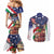 Italian American Heritage Month Couples Matching Mermaid Dress and Long Sleeve Button Shirt USA Eagle and The Colosseum with National Flag