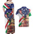 Italian American Heritage Month Couples Matching Off Shoulder Maxi Dress and Hawaiian Shirt USA Eagle and The Colosseum with National Flag - Wonder Print Shop