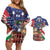 Italian American Heritage Month Couples Matching Off Shoulder Short Dress and Hawaiian Shirt USA Eagle and The Colosseum with National Flag - Wonder Print Shop