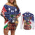 Italian American Heritage Month Couples Matching Off Shoulder Short Dress and Long Sleeve Button Shirt USA Eagle and The Colosseum with National Flag - Wonder Print Shop