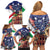 Italian American Heritage Month Family Matching Off Shoulder Short Dress and Hawaiian Shirt USA Eagle and The Colosseum with National Flag - Wonder Print Shop