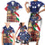 Italian American Heritage Month Family Matching Short Sleeve Bodycon Dress and Hawaiian Shirt USA Eagle and The Colosseum with National Flag - Wonder Print Shop