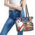 Italian American Heritage Month Leather Tote Bag USA Eagle and The Colosseum with National Flag - Wonder Print Shop