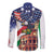 Italian American Heritage Month Long Sleeve Button Shirt USA Eagle and The Colosseum with National Flag - Wonder Print Shop