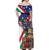 Italian American Heritage Month Off Shoulder Maxi Dress USA Eagle and The Colosseum with National Flag - Wonder Print Shop