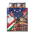 Italian American Heritage Month Quilt Bed Set USA Eagle and The Colosseum with National Flag