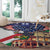 Italian American Heritage Month Round Carpet USA Eagle and The Colosseum with National Flag