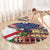 Italian American Heritage Month Round Carpet USA Eagle and The Colosseum with National Flag