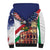 Italian American Heritage Month Sherpa Hoodie USA Eagle and The Colosseum with National Flag