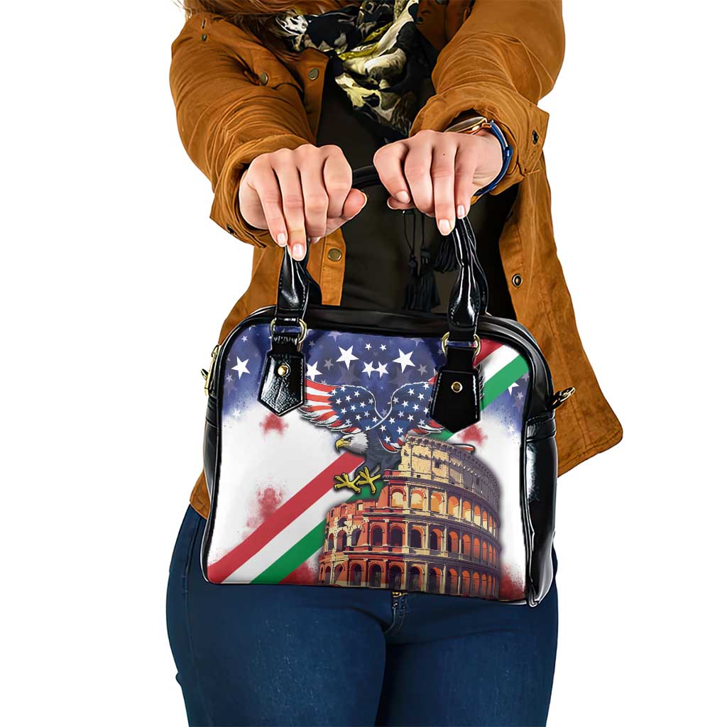 Italian American Heritage Month Shoulder Handbag USA Eagle and The Colosseum with National Flag