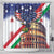 Italian American Heritage Month Shower Curtain USA Eagle and The Colosseum with National Flag