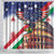 Italian American Heritage Month Shower Curtain USA Eagle and The Colosseum with National Flag