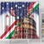 Italian American Heritage Month Shower Curtain USA Eagle and The Colosseum with National Flag