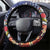 Italian American Heritage Month Steering Wheel Cover USA Eagle and The Colosseum with National Flag