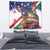 Italian American Heritage Month Tapestry USA Eagle and The Colosseum with National Flag