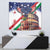 Italian American Heritage Month Tapestry USA Eagle and The Colosseum with National Flag