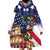 Italian American Heritage Month Wearable Blanket Hoodie USA Eagle and The Colosseum with National Flag