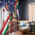 Italian American Heritage Month Window Curtain USA Eagle and The Colosseum with National Flag