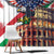 Italian American Heritage Month Window Curtain USA Eagle and The Colosseum with National Flag