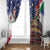 Italian American Heritage Month Window Curtain USA Eagle and The Colosseum with National Flag