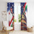 Italian American Heritage Month Window Curtain USA Eagle and The Colosseum with National Flag