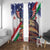 Italian American Heritage Month Window Curtain USA Eagle and The Colosseum with National Flag