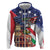 Italian American Heritage Month Zip Hoodie USA Eagle and The Colosseum with National Flag