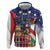 Italian American Heritage Month Zip Hoodie USA Eagle and The Colosseum with National Flag