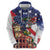 Italian American Heritage Month Zip Hoodie USA Eagle and The Colosseum with National Flag