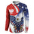 Polish American Heritage Month Button Sweatshirt USA Eagle and Poland Eagle with National Flag - Wonder Print Shop