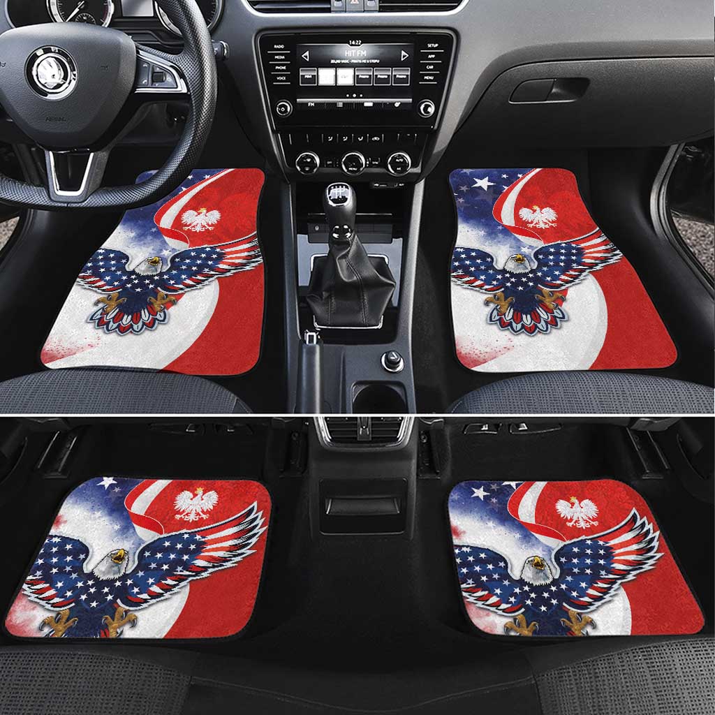 Polish American Heritage Month Car Mats USA Eagle and Poland Eagle with National Flag - Wonder Print Shop