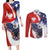 Polish American Heritage Month Couples Matching Long Sleeve Bodycon Dress and Long Sleeve Button Shirt USA Eagle and Poland Eagle with National Flag - Wonder Print Shop