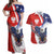 Polish American Heritage Month Couples Matching Off Shoulder Maxi Dress and Hawaiian Shirt USA Eagle and Poland Eagle with National Flag - Wonder Print Shop