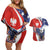 Polish American Heritage Month Couples Matching Off Shoulder Short Dress and Hawaiian Shirt USA Eagle and Poland Eagle with National Flag - Wonder Print Shop