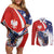 Polish American Heritage Month Couples Matching Off Shoulder Short Dress and Long Sleeve Button Shirt USA Eagle and Poland Eagle with National Flag - Wonder Print Shop