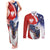 Polish American Heritage Month Couples Matching Tank Maxi Dress and Long Sleeve Button Shirt USA Eagle and Poland Eagle with National Flag - Wonder Print Shop