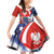 Polish American Heritage Month Family Matching Off Shoulder Short Dress and Hawaiian Shirt USA Eagle and Poland Eagle with National Flag - Wonder Print Shop