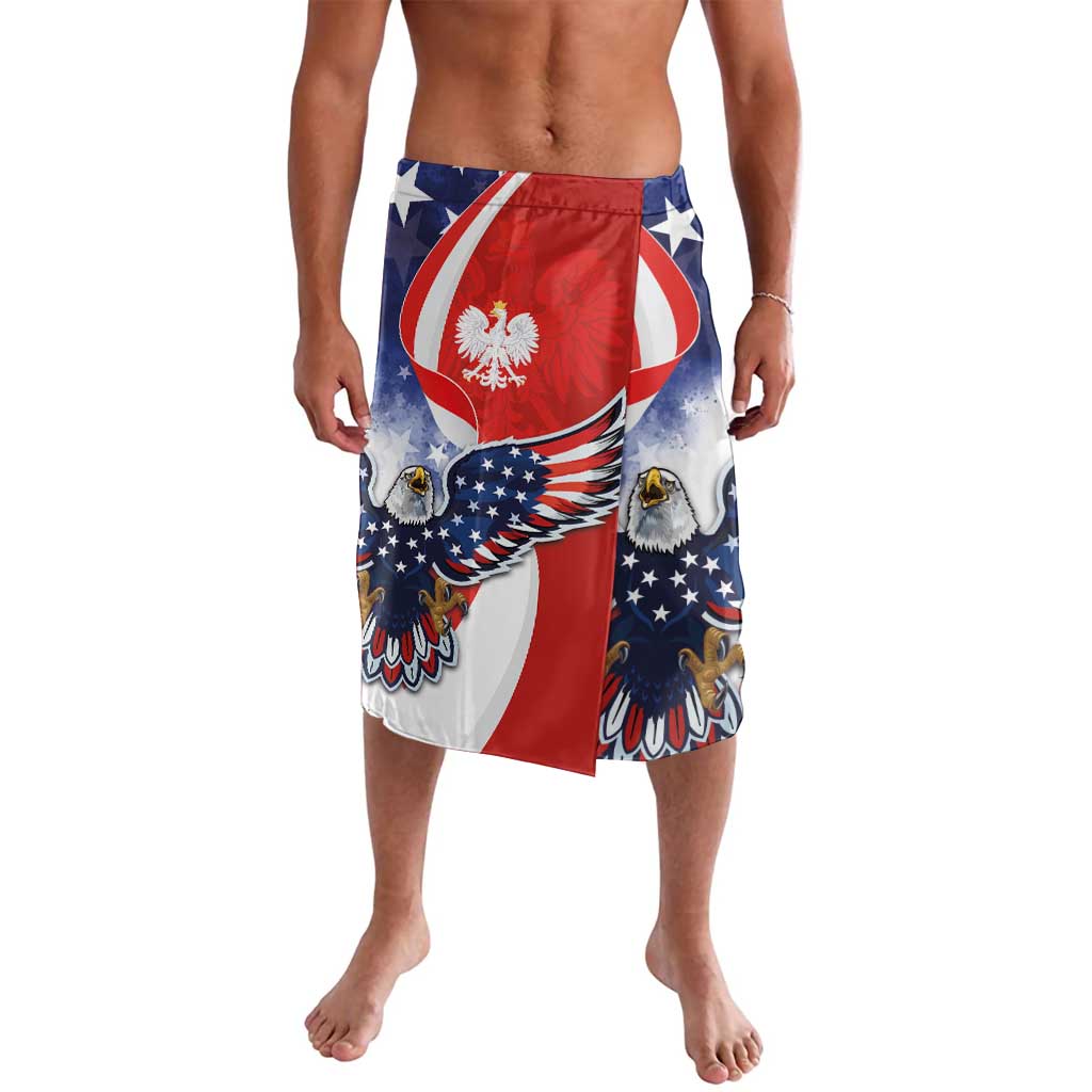 Patriotic eagle lavalava skirt in red, blue, and white flag print