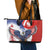 Polish American Heritage Month Leather Tote Bag USA Eagle and Poland Eagle with National Flag - Wonder Print Shop