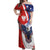 Polish American Heritage Month Off Shoulder Maxi Dress USA Eagle and Poland Eagle with National Flag - Wonder Print Shop