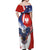 Polish American Heritage Month Off Shoulder Maxi Dress USA Eagle and Poland Eagle with National Flag - Wonder Print Shop