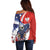 Polish American Heritage Month Off Shoulder Sweater USA Eagle and Poland Eagle with National Flag - Wonder Print Shop