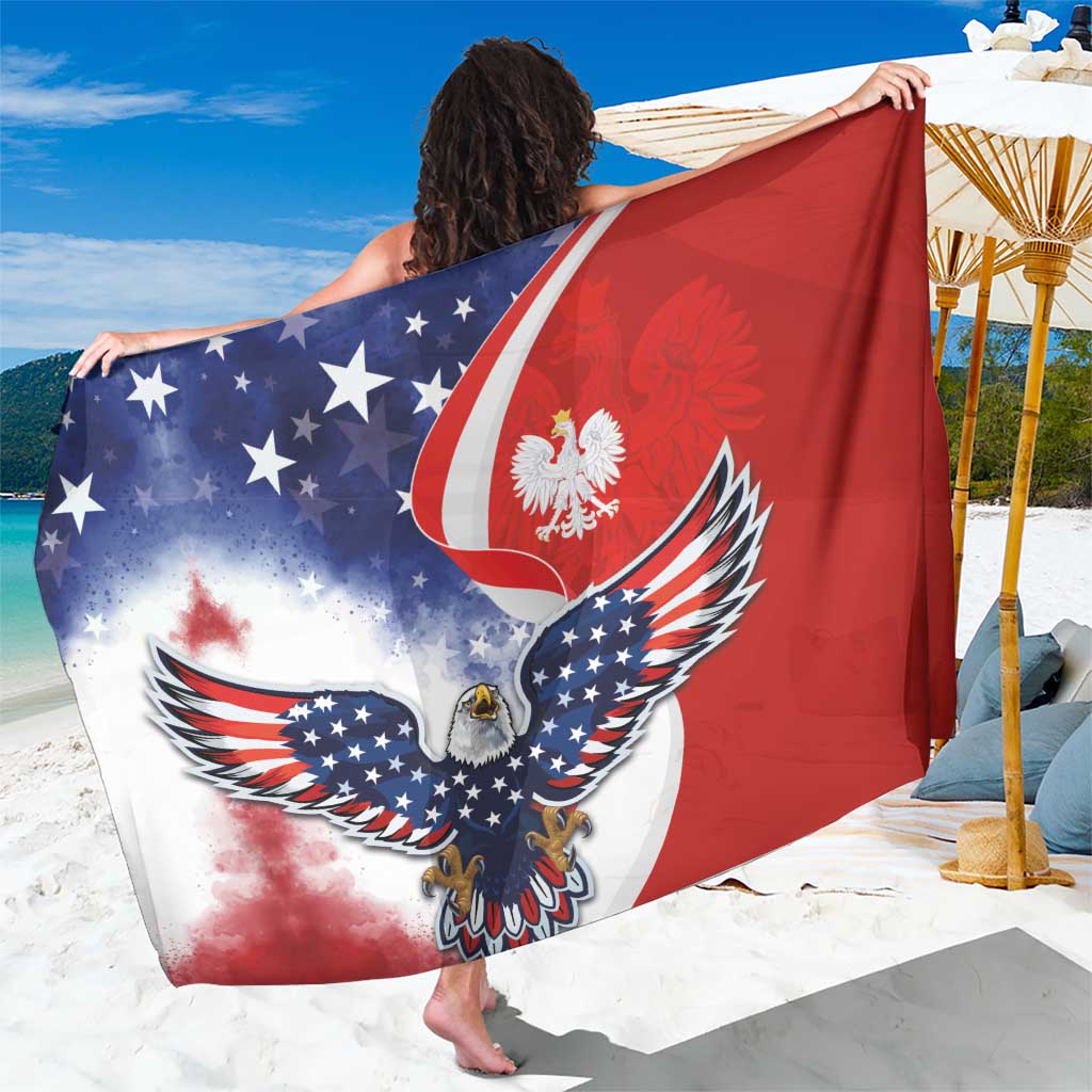 Polish American Heritage Month Sarong USA Eagle and Poland Eagle with National Flag