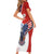 Polish American Heritage Month Short Sleeve Bodycon Dress USA Eagle and Poland Eagle with National Flag