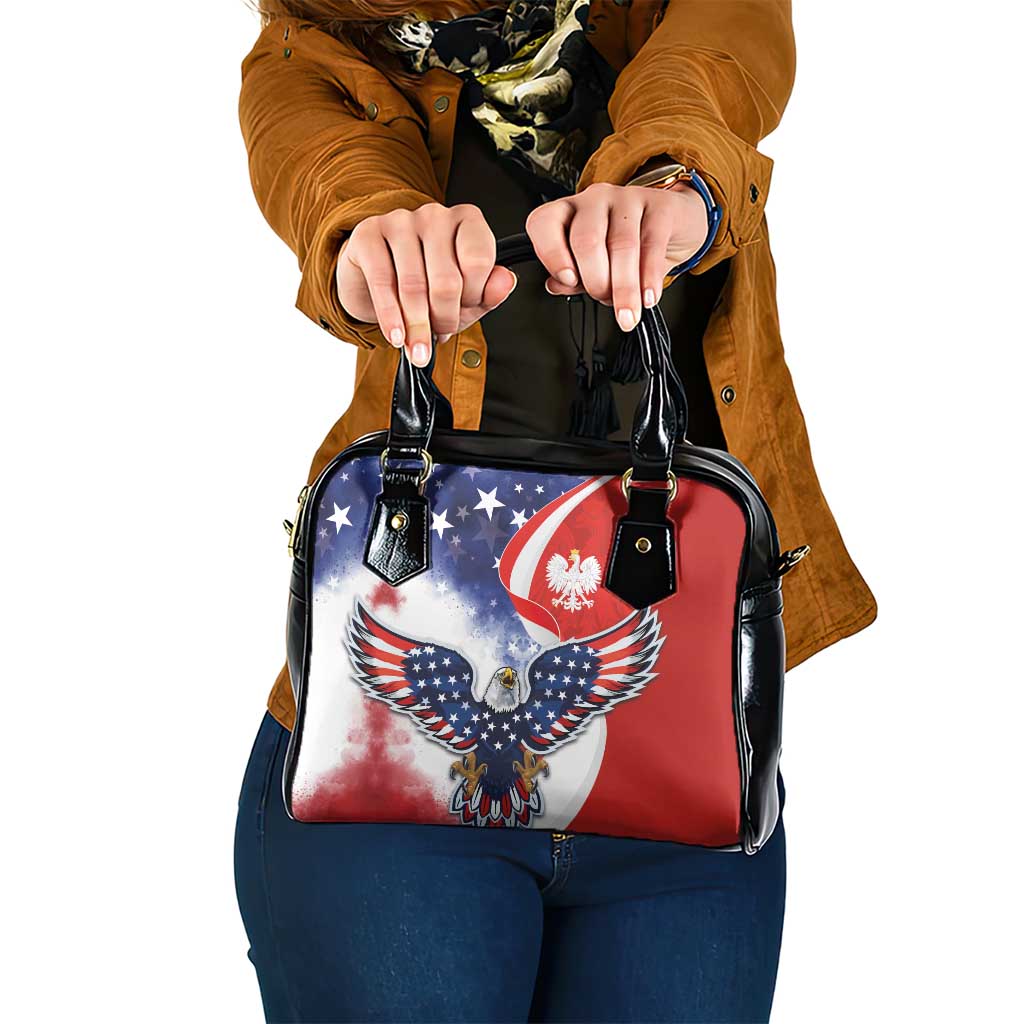 Polish American Heritage Month Shoulder Handbag USA Eagle and Poland Eagle with National Flag