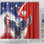 Polish American Heritage Month Shower Curtain USA Eagle and Poland Eagle with National Flag