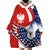 Polish American Heritage Month Wearable Blanket Hoodie USA Eagle and Poland Eagle with National Flag