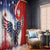 Polish American Heritage Month Window Curtain USA Eagle and Poland Eagle with National Flag