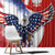 Polish American Heritage Month Window Curtain USA Eagle and Poland Eagle with National Flag